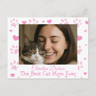 Anpassad bästa kattmamma fotopostkort kattmamma pr vykort