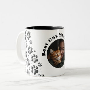 Anpassad bästa kattmamma någonsin-mugg med foto Två-Tonad mugg
