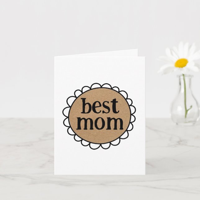 Anpassad BÄSTA MAMMA Mors Dag Skalad Kant Kort (Liten växt)