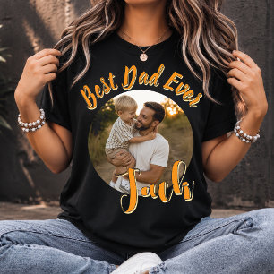 Anpassad Bästa Pappa Någonsin Foto Anpassad Fars D T Shirt
