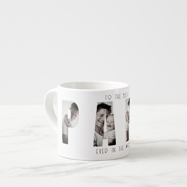Anpassad bästa pappa någonsin fotokollage espressomugg (Framsida vänster)