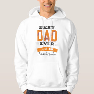 Anpassad Bästa Pappa Papa Far Ever Fråga Rolig Hoodie