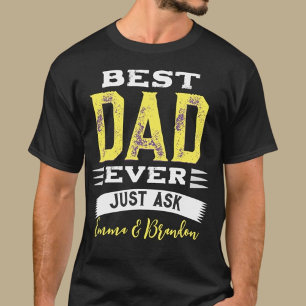 Anpassad Bästa Pappa Pappa Far Super Fråga bara Ro T Shirt