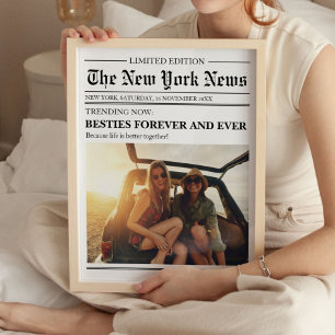 Anpassad Bästa Vän Bestie Tidningskonsttryck Poster
