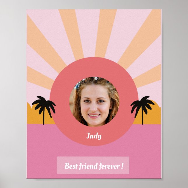 Anpassad bästa vän för alltid foto modern konst af poster (Framsidan)