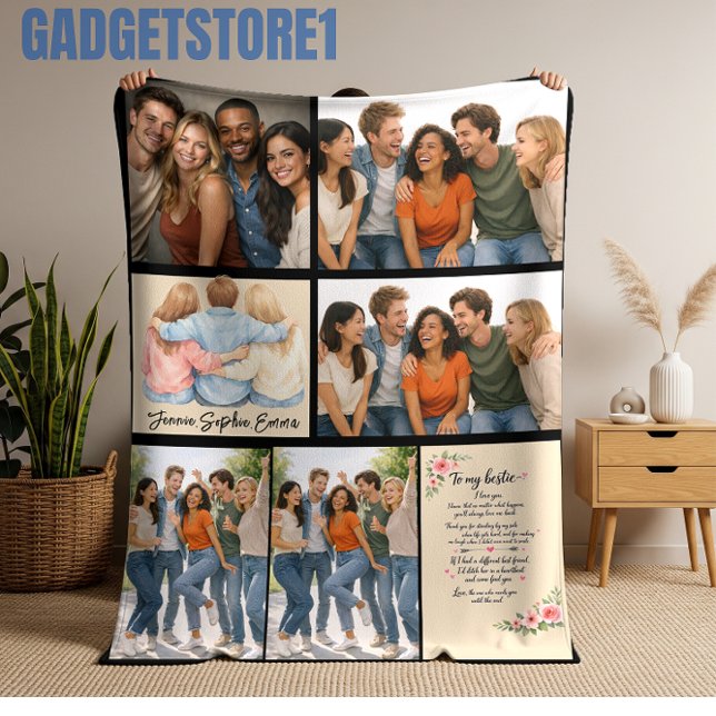 Anpassad bästa vän – Perfekt vänskapsdag Fleecefilt (Custom Best Friend – Perfect Friendship Day Fleece Blanket
)