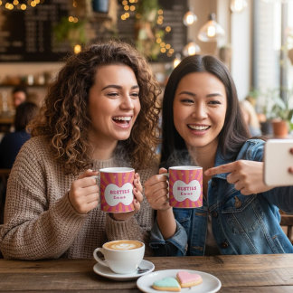 Anpassad "Bästa vänner" solstråle personlig kudde Kaffemugg
