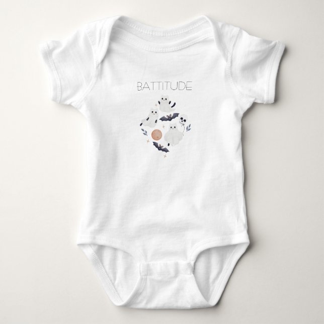 Anpassad Battitude Spöke och Fladdermus Halloween  T Shirt (Framsida)