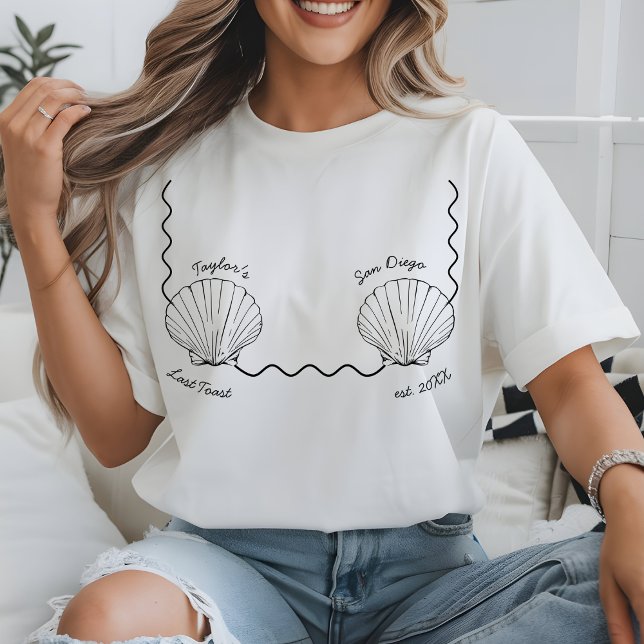 Anpassad Beach Bachelorette Sista skål på kusten T Shirt (Skapare uppladdad)