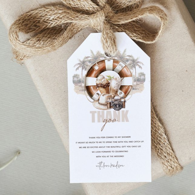 Anpassad beach bröllopsduschar presentetikett (Skapare uppladdad)