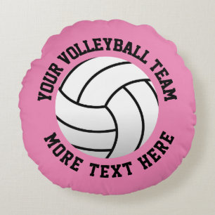 Anpassad beachvolleyboll sport söt rosa rund kudde