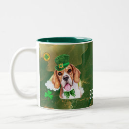 Anpassad Beagle Guld St. Patricks Dag Två-Tonad Mugg