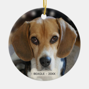 Anpassad Beagle Hund Foto Julgransprydnad Keramik