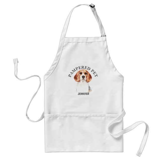 Anpassad beagle Pet Groomer Apron Förkläde (Framsidan)