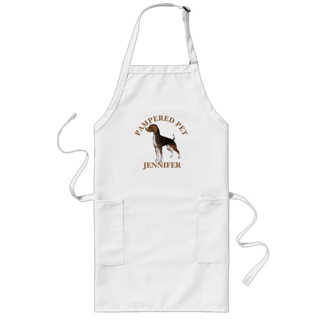 Anpassad Beagle Pet Groomer Apron Långt Förkläde (Framsidan)