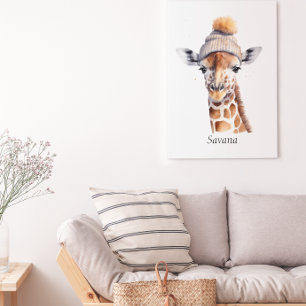 Anpassad Beanie Bunch Giraff Vintermössa Affisch