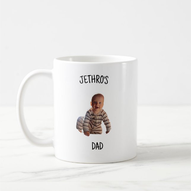 Anpassad bebisfoto till pappa – personlig gåva kaffemugg (Vänster)