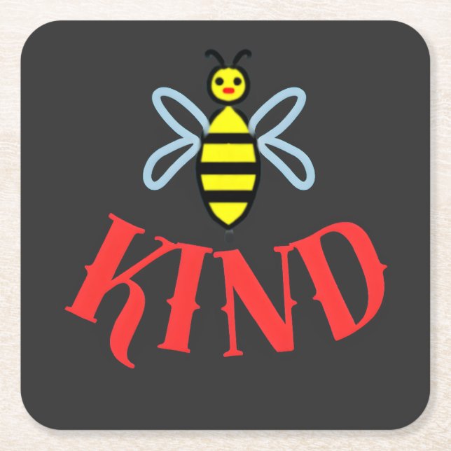 Anpassad Bee Kind Personlig Gåva T-Shirt Underlägg Papper Kvadrat (Framsidan)