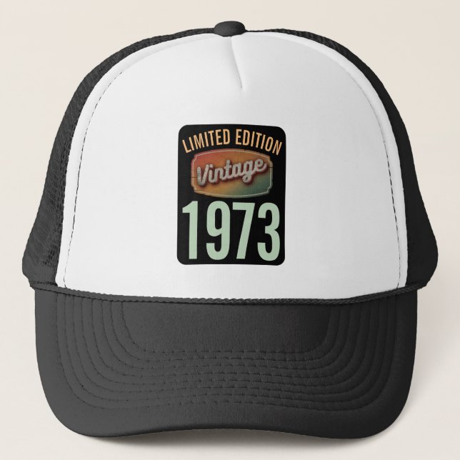 Anpassad begränsad upplaga 1973 Vintage födelseår  Keps (Framsida)