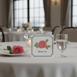 Anpassad begravning tackkort med rosblomma tack kort