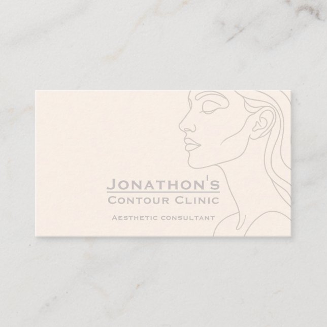 Anpassad Beige Botox / Estetisk Klinik Verksamhet  Visitkort (Framsida)