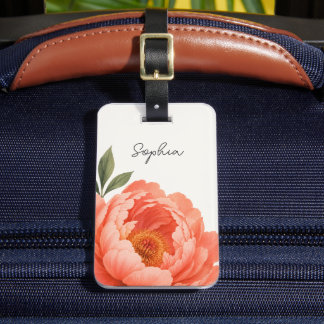 Anpassad Beige Grön Orange Blommig Blomma Semester Bagagebricka