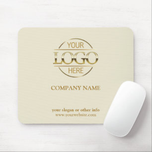 Anpassad Beige Reklam Företag Logotyp Musmatta
