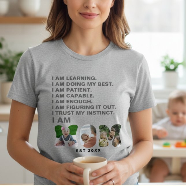 Anpassad bekräftelse Ny mamma foto present T Shirt (Skapare uppladdad)