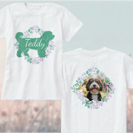 Anpassad Bernedoodle Foto Namn Grön Silhuett T Shirt