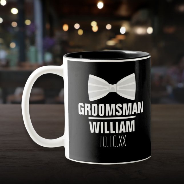 Anpassad Best Man Bröllop Två-Tonad Mugg (Custom Best Man Groomsman Wedding Two-Tone Coffee Mug)