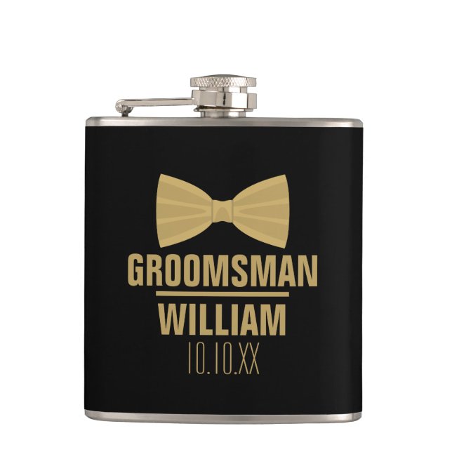 Anpassad Best Man Bröllopsdammar Groomsman Fickplunta (Framsidan)