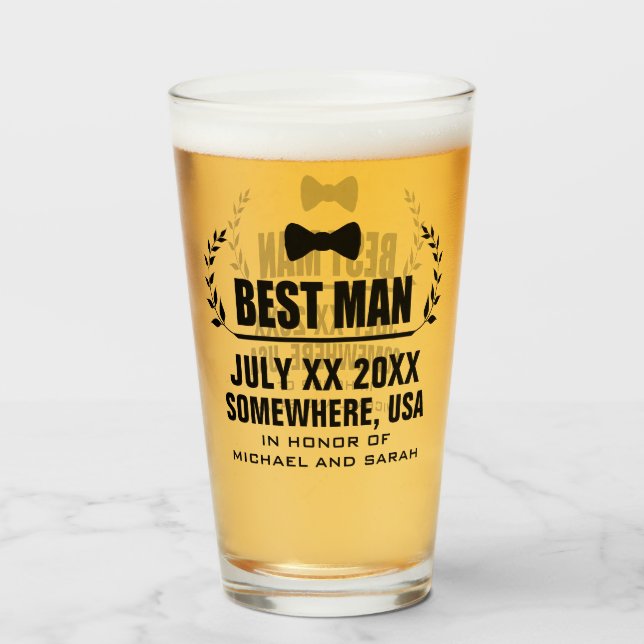 Anpassad Best Man Glaskopp (Framsida fylld)