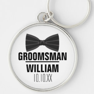 Anpassad Best Man Groomsman Bröllop Rund Silverfärgad Nyckelring