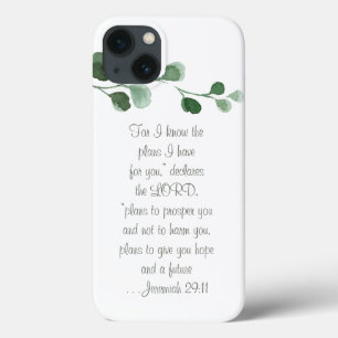 Anpassad bibelvers floral shabby chic mobilskal