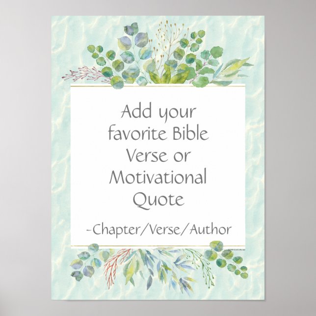 Anpassad bibelvers väggdekor eukalyptusblad poster (Framsidan)