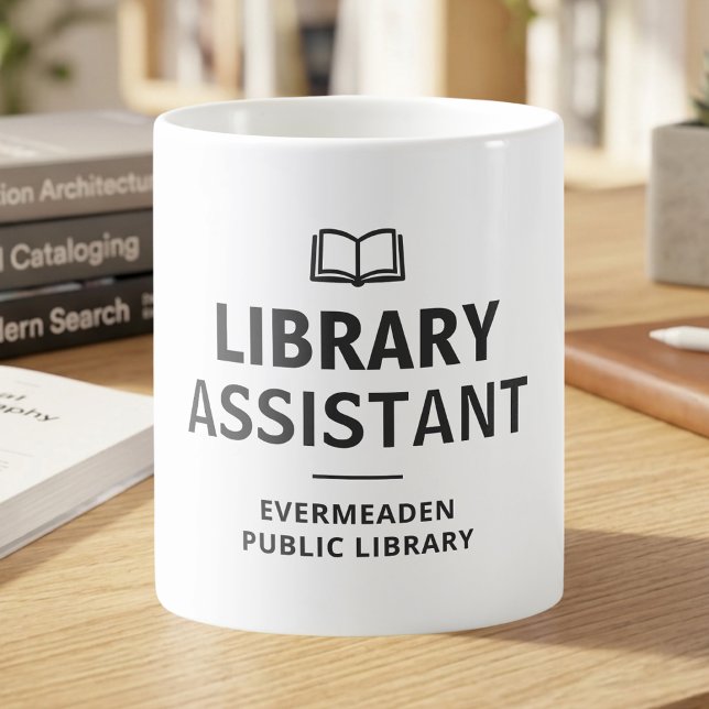 Anpassad bibliotekshjälpare för bokälskare kaffemugg (Skapare uppladdad)