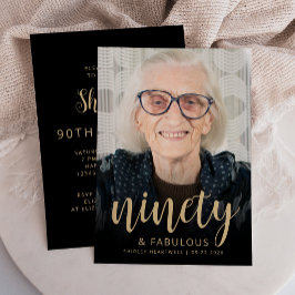 Anpassad bild 90 och fantastisk 90-årsfest inbjudningar