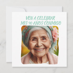 Anpassad bild för mina 90 år - 90 Years Custom Inbjudningar