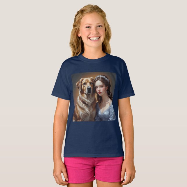 Anpassad bild Hundälskare Marinblå T-shirt Design (Hel framsida)