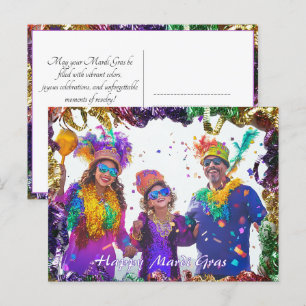 Anpassad bild💚💜💛 Mardi Gras-minnen Vykort