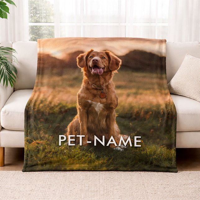 Anpassad bild med din hunds namn fleecefilt (Skapare uppladdad)
