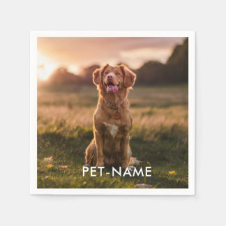 Anpassad bild med din hunds namn pappersservett