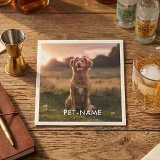 Anpassad bild med din hunds namn pappersservett