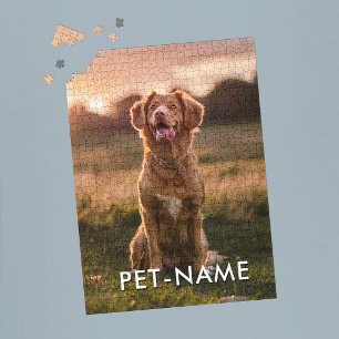 Anpassad bild med din hunds namn pussel