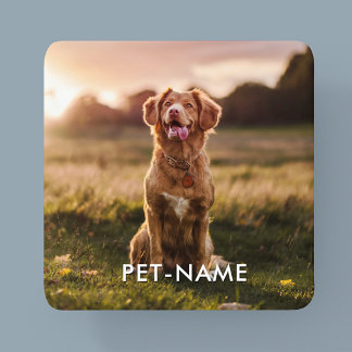 Anpassad bild med din hunds namn underlägg papper kvadrat