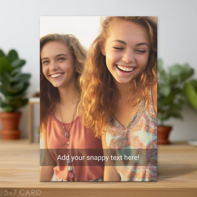 Anpassad bild med ditt eget Snap Chat-meme Julkort (Simple Greeting Card with Custom Photo and Text)