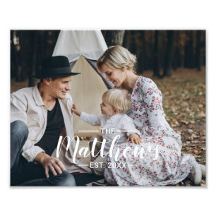 Anpassad bild med familjenamn och etableringsår fototryck