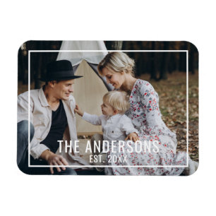 Anpassad bild med familjenamn och etableringsår magnet
