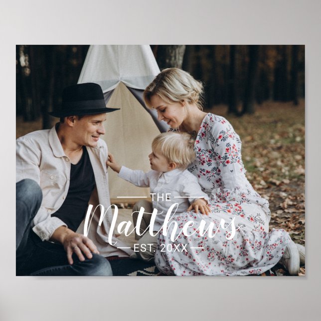 Anpassad bild med familjenamn och etableringsår poster (Framsidan)