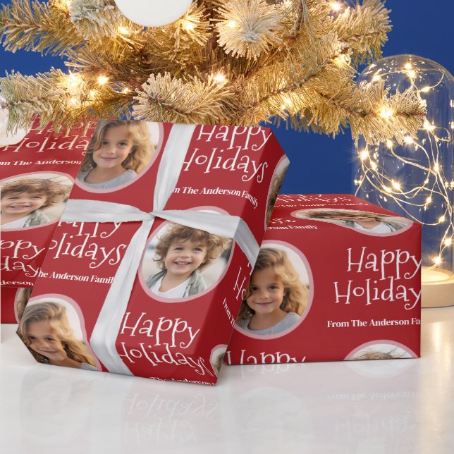 Anpassad bild med fantasifull God Jul - Röd Presentpapper (Helgdagar)